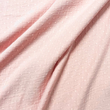 Double Gauze | Swiss Dot | Pink - Hollies Haberdashery UK