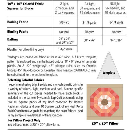 Elizabeth Hartman - Sea Urchins - Quilt & Pillow Pattern - EH-035