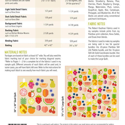 Elizabeth Hartman - The Produce Section - Quilt Sampler Pattern - EH-070