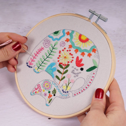 Embroidery Kit with Hoop | Elephants - TCK053
