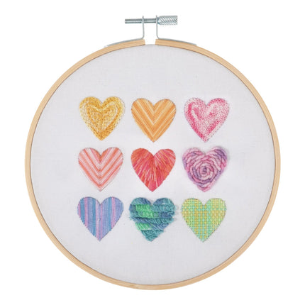 Embroidery Kit with Hoop | Ombre Hearts - TCK055
