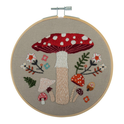 Embroidery Kit with Hoop | Toadstool - TCK044