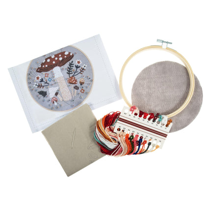 Embroidery Kit with Hoop | Toadstool - TCK044