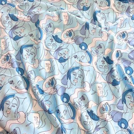 Faces Viscose | Blue - ANA026|A