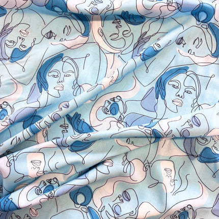 Faces Viscose | Blue - ANA026|A