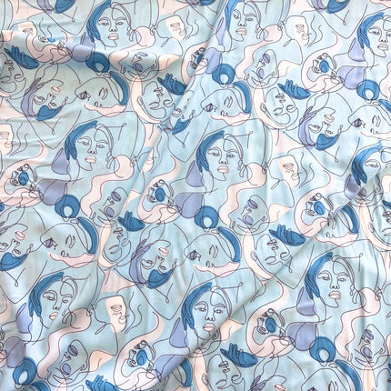 Faces Viscose | Blue - ANA026|A