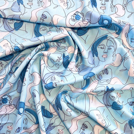 Faces Viscose | Blue - ANA026|A