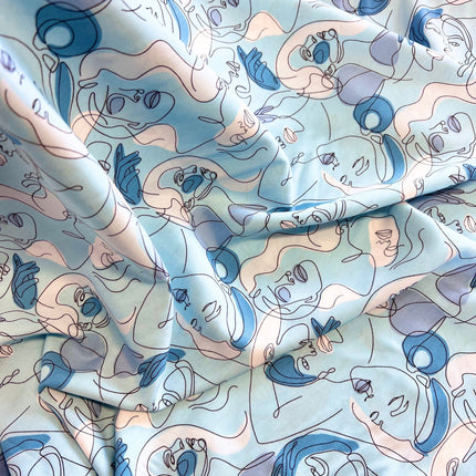Faces Viscose | Blue - ANA026|A