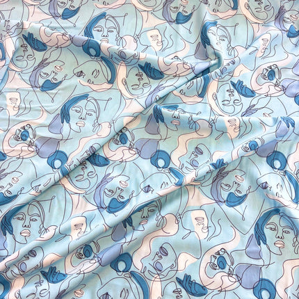 Faces Viscose | Blue - ANA026|A
