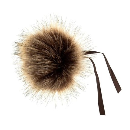 Faux Fur Pom Pom - Large 12cm - Brown Tip - TTPOM12\BRN.TIP