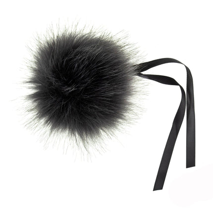 Faux Fur Pom Pom - Large 12cm - Grey Tip - TTPOM12\GRY.TIP