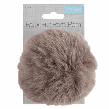 Faux Fur Pom Pom - Large 12cm - Mink - TTPOM12\MINK