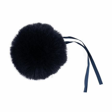 Faux Fur Pom Pom - Large 12cm - Navy - TTPOM12\NAV