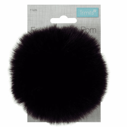 Faux Fur Pom Pom - Large 12cm - Purple - TTPOM12\PUR