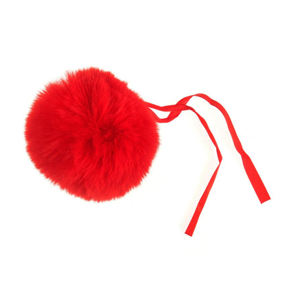 Faux Fur Pom Pom - Large 12cm - Red - TTPOM12\RED