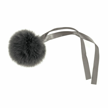 Faux Fur Pom Pom - Medium 6cm - Grey - TTPOM06\GRY