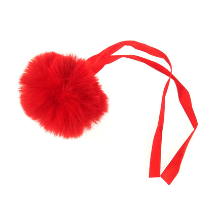 Faux Fur Pom Pom - Medium 6cm - Red - TTPOM06\RED