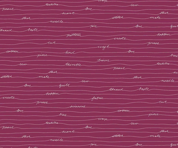 Scrawl Longhand Malbec - Giucy Giuce - PER QUARTER METRE