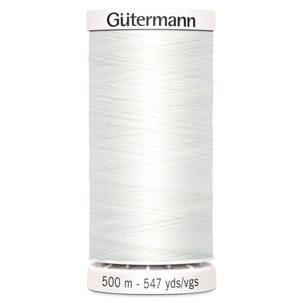 Gutermann 500m Sew-all Thread - White - 2T500/WHT