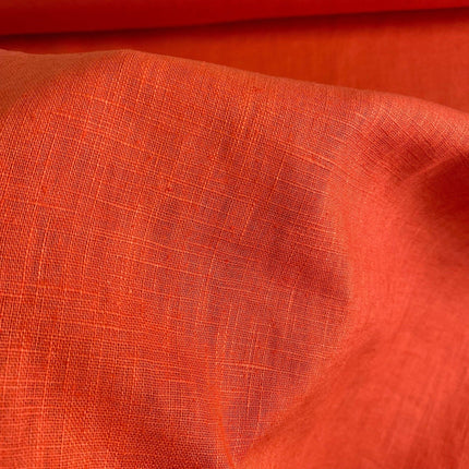 H214 | Leicester Linen - Burnt Orange (67cm end of bolt) -