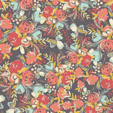 H252 | Art Gallery - Flowerfield Sunset - Rayon (2.1mtr end of bolt) -