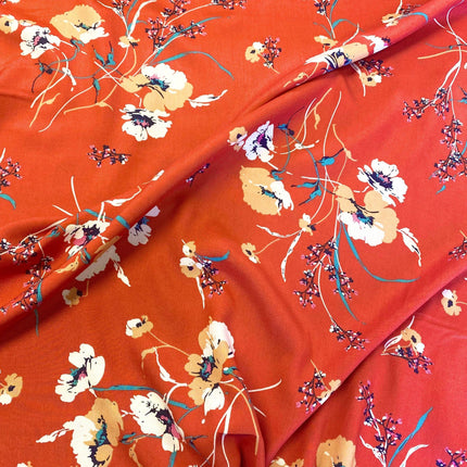 H261 | Grace Blooms Viscose - Orange (38cm end of bolt) -
