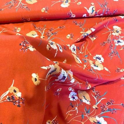 H261 | Grace Blooms Viscose - Orange (38cm end of bolt) -