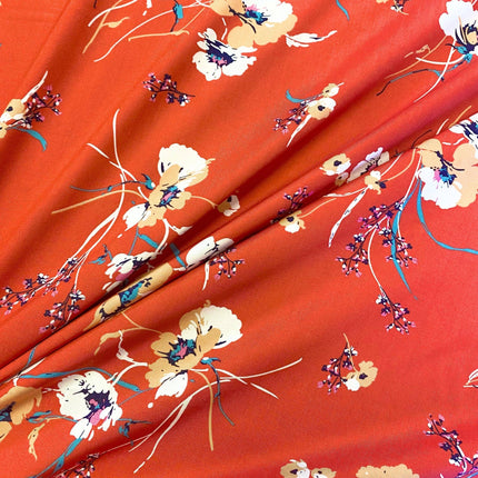 H261 | Grace Blooms Viscose - Orange (38cm end of bolt) -