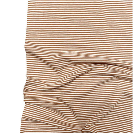 H268 | Jessica Viscose Jersey - Camel Stripe (33cm end of bolt) -