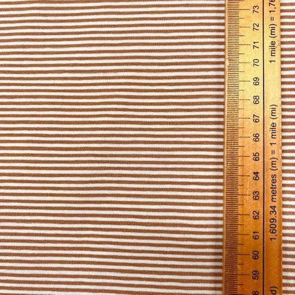 H269 | Jessica Viscose Jersey - Camel Stripe (25cm end of bolt) -