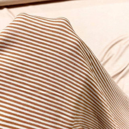 H269 | Jessica Viscose Jersey - Camel Stripe (25cm end of bolt) -
