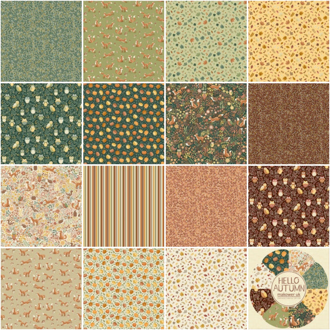 Makower Hello Autumn | Fat Quarter Pack (15)