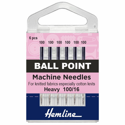 Hemline Ball Point Machine Needles - Heavy 100/16 - H101.100