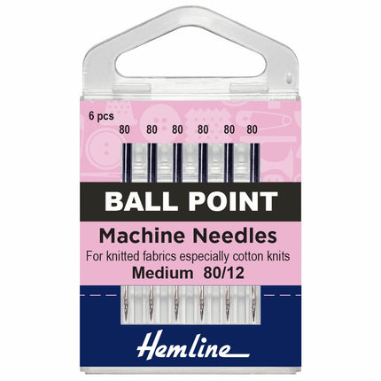 Hemline Ball Point Machine Needles - Medium - 80/12 - H101.80