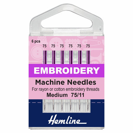 Hemline Embroidery Machine Needles - Fine - 75/11 * - H108.75