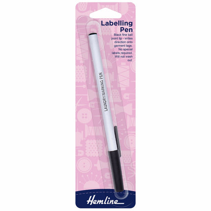 Hemline Fabric Marker Pen: Permanent Labelling - Ball Point - H297.C