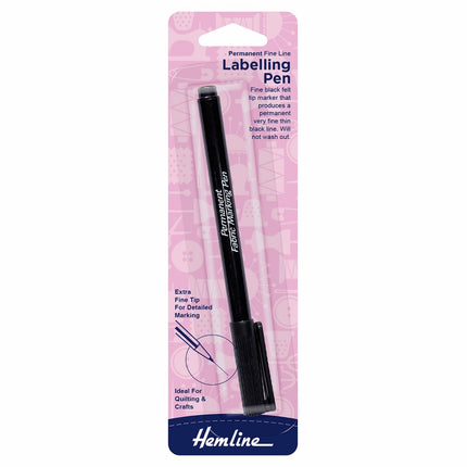 Hemline Fabric Marker Pen: Permanent Labelling: Fine Tip * - H297.F