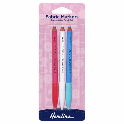 Hemline Fabric Marker Pencil: Dressmakers: 3 Colours - H294