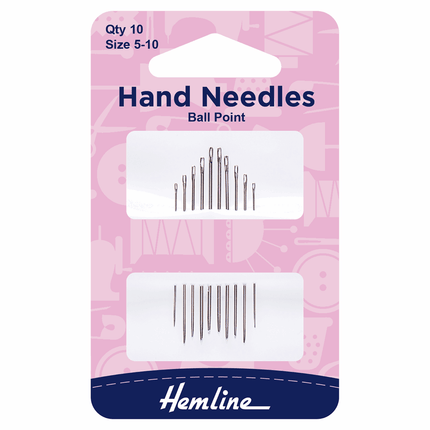 Hemline Hand Sewing Needles: Ballpoint: Size 5-10 - H206.51