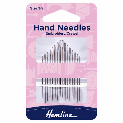 Hemline Hand Sewing Needles: Embroidery/Crewel: Size 3-9 - H200.39