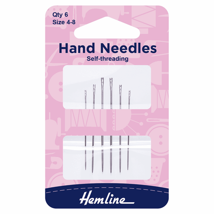 Hemline Hand Sewing Needles: Self-Threading: Size 4-8 - H216.48