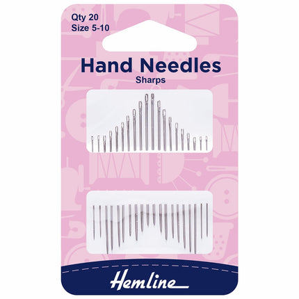 Hemline Hand Sewing Needles: Sharps: Size 5-10 - H208.510