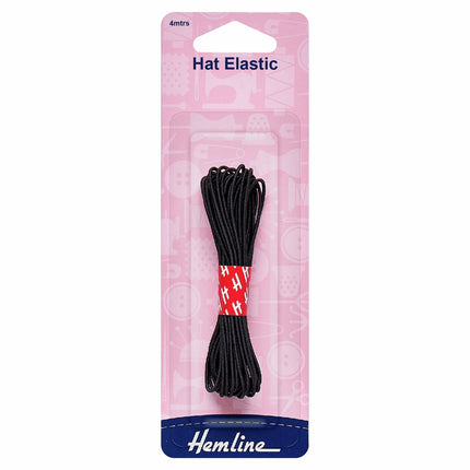 Hemline Hat Elastic - Black - H611