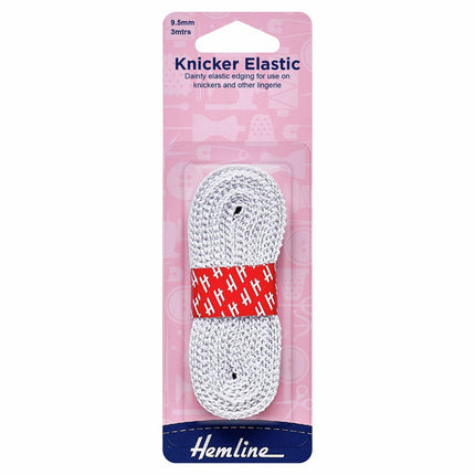 Hemline Knicker Elastic - 9.5mm - White * - H680.95