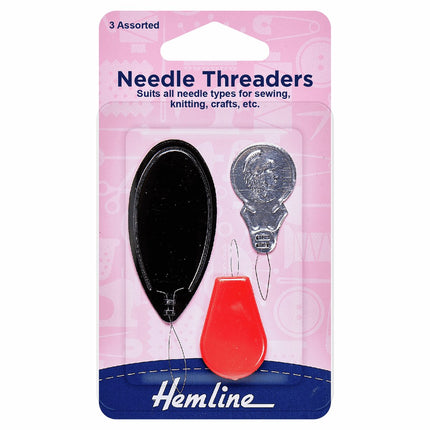 Hemline Needle Threader: Assorted Pack of 3 - H234.A