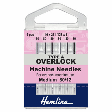 Hemline Overlock Machine Needles - Medium - 80/12 - Type A - H107.A
