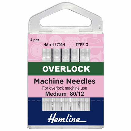 Hemline Overlock Machine Needles - Medium - 80/12 - Type G - H107.G