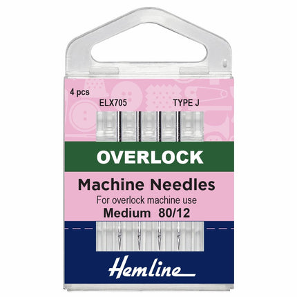 Hemline Overlock Machine Needles - Medium - 80/12 - Type J - H107.J