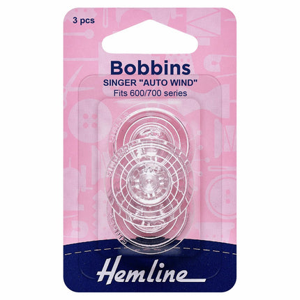 Hemline Plastic Bobbin: Singer 600/700 Series - H120.15