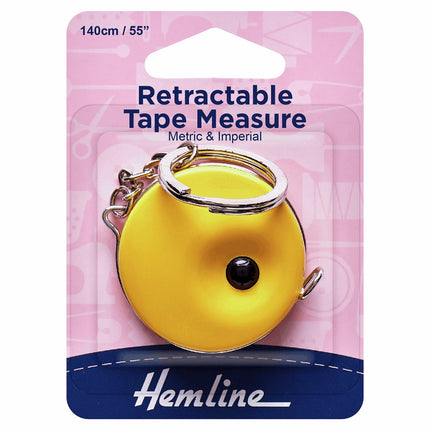 Hemline Retractable Key Ring Tape Measure - 140cm - H253.XS
